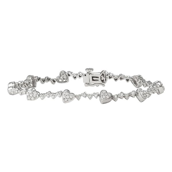 Sterling silver deals diamond heart bracelet