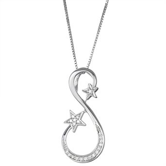 HDI Sterling Silver 1/10 Carat T.W. Diamond Star Pendant