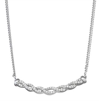 HDI Sterling Silver 1/4 Carat T.W. Diamond Intertwined Necklace