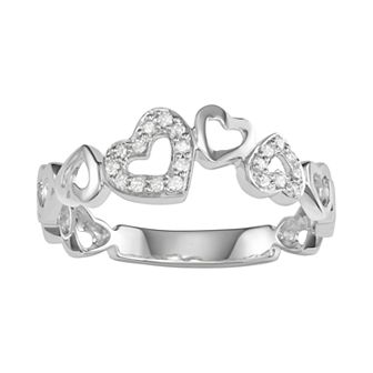 HDI Sterling Silver Diamond Accent Heart Ring