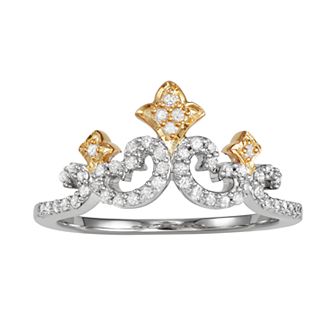 HDI Two Tone Sterling Silver 1/4 Carat T.W. Diamond Ring