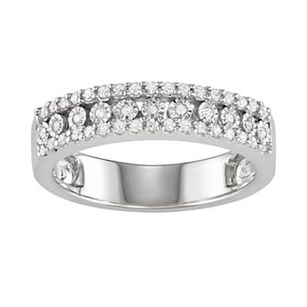 HDI Sterling Silver 1/4 Carat T.W. Diamond Ring