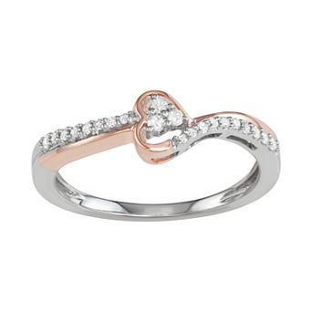 HDI Two Tone Sterling Silver 1/6 Carat T.W. Diamond Ring