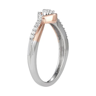 HDI Two Tone Sterling Silver 1/6 Carat T.W. Diamond Ring