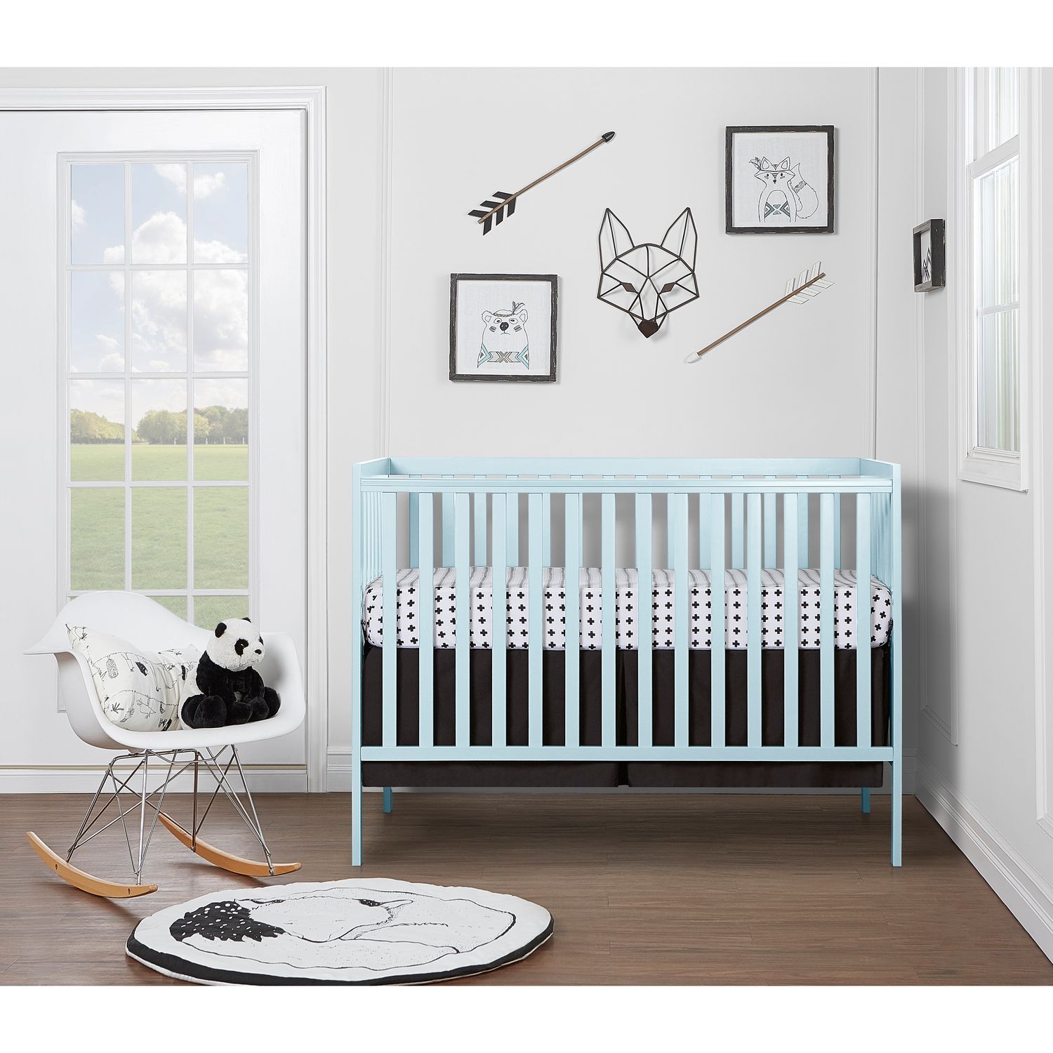 blue convertible crib