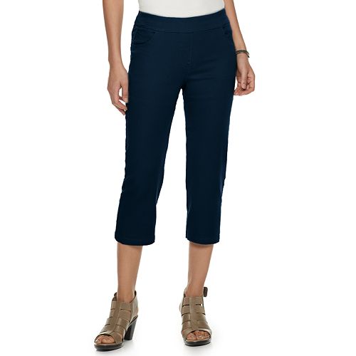 women's pull on stretch capris