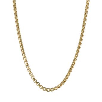 Jordan Blue Men's 14k Gold 2.45mm Box Chain Necklace