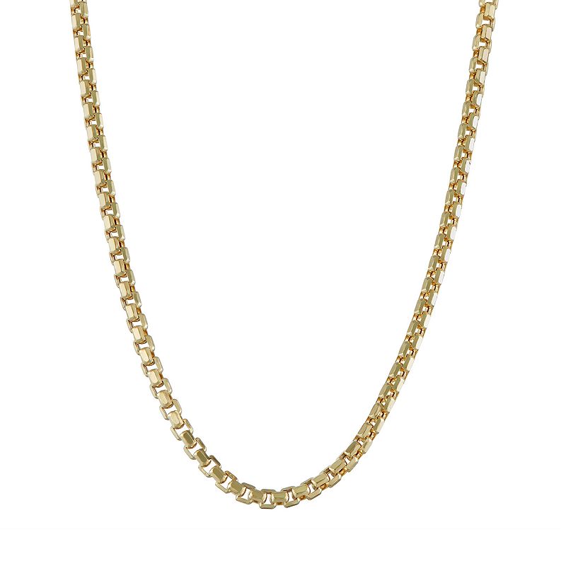 Jordan Blue Mens 14k Gold 2.45mm Box Chain Necklace, Size: 20, Yellow