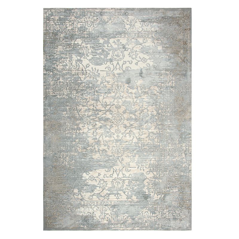 Rizzy Home Chelsea Distressed Floral Rug, Beig/Green, 5X7.5 Ft
