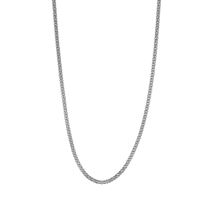 14k Gold Popcorn Chain Necklace, Womens, Size: 24, White