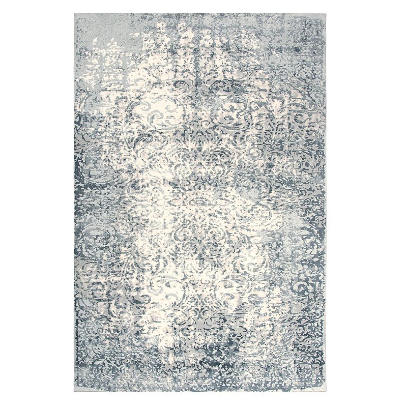 Rizzy Home Chelsea Distressed Scroll Rug, Beig/Green, 4X5.5 Ft