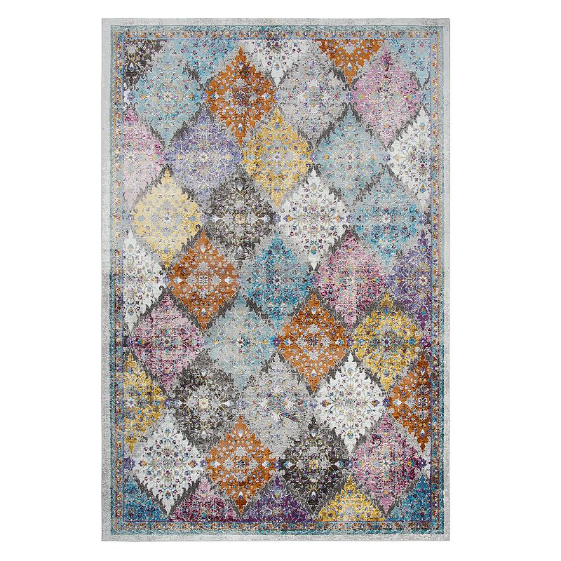 Rizzy Home Princeton Patchwork Medallion Rug, Multicolor, 5X7 Ft