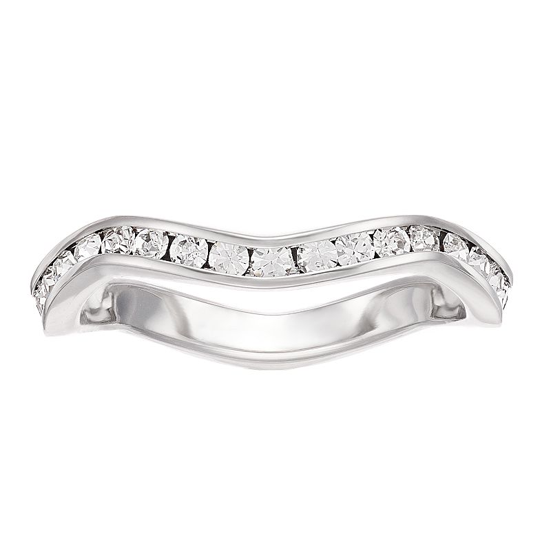 Traditions Jewelry Company Crystal Birthstone Stackable Wave Ring, Women's, Size: 7, April