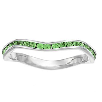 Traditions Jewelry Company Crystal Birthstone Stackable Wave Ring