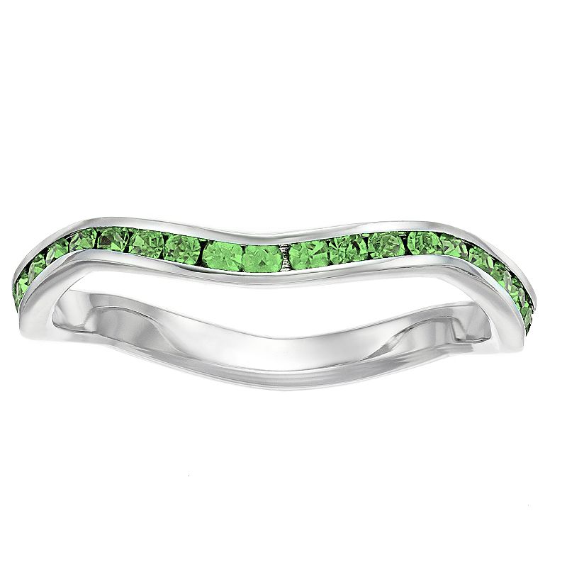 Traditions Jewelry Company Crystal Birthstone Stackable Wave Ring, Women's, Size: 8, August