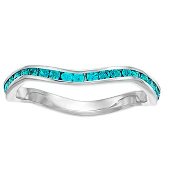 Traditions Jewelry Company Crystal Birthstone Stackable Wave Ring