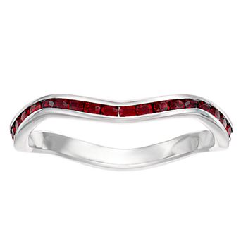 Traditions Jewelry Company Crystal Birthstone Stackable Wave Ring
