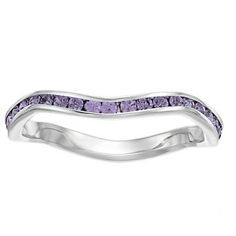 Traditions Jewelry Company Crystal Birthstone Stackable Wave Ring