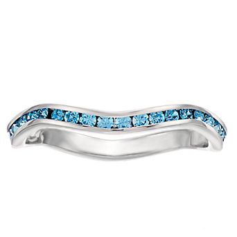 Traditions Jewelry Company Crystal Birthstone Stackable Wave Ring