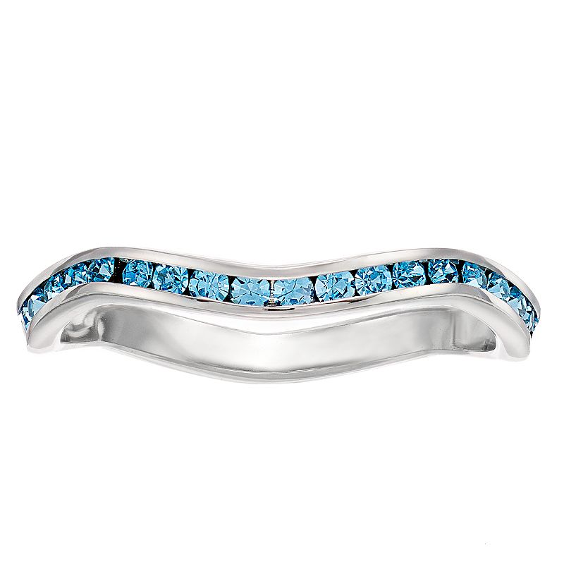 Traditions Crystal Birthstone Stackable Wave Ring, Womens, Size: 5, Light 