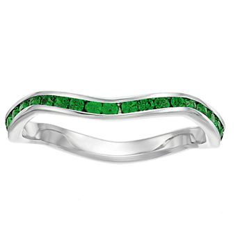 Traditions Jewelry Company Crystal Birthstone Stackable Wave Ring