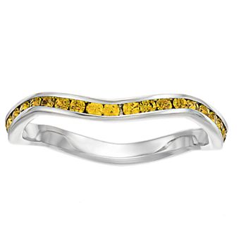 Traditions Jewelry Company Crystal Birthstone Stackable Wave Ring