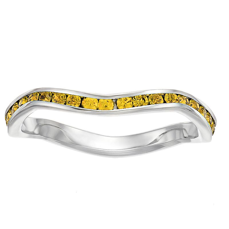 Traditions Jewelry Company Crystal Birthstone Stackable Wave Ring, Women's, Size: 10, November
