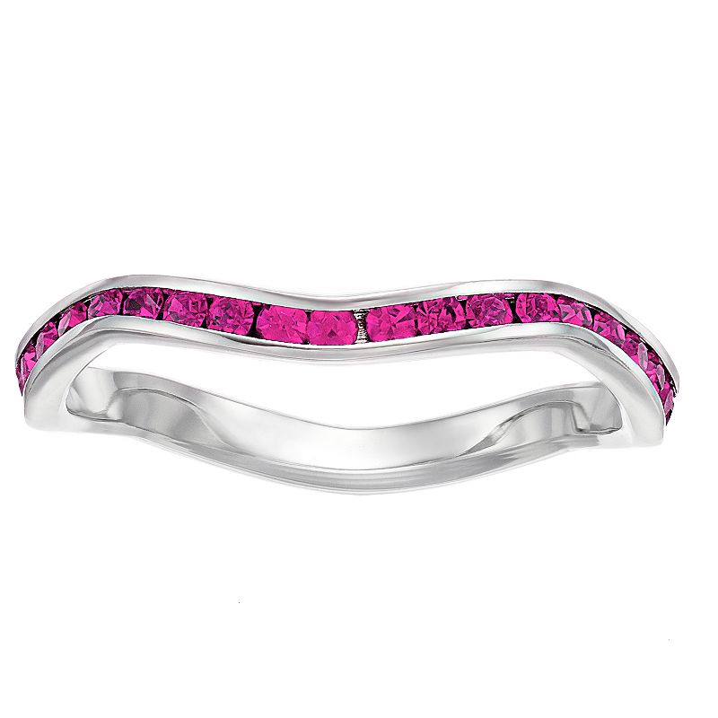 Traditions Jewelry Company Crystal Birthstone Stackable Wave Ring, Women's, Size: 8, October