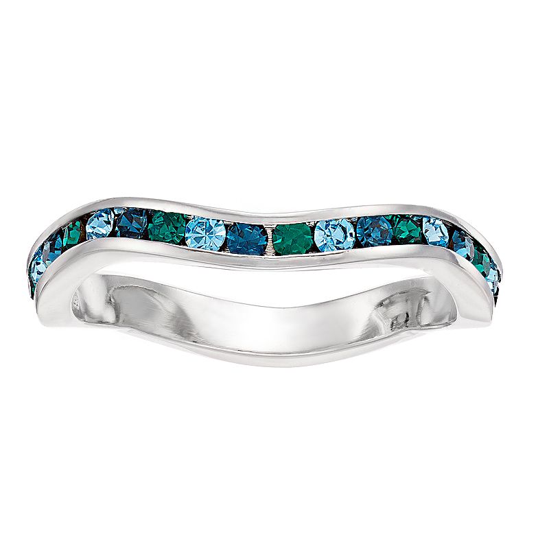 Traditions Multicolor Crystal Wave Ring, Womens, Size: 5, Green