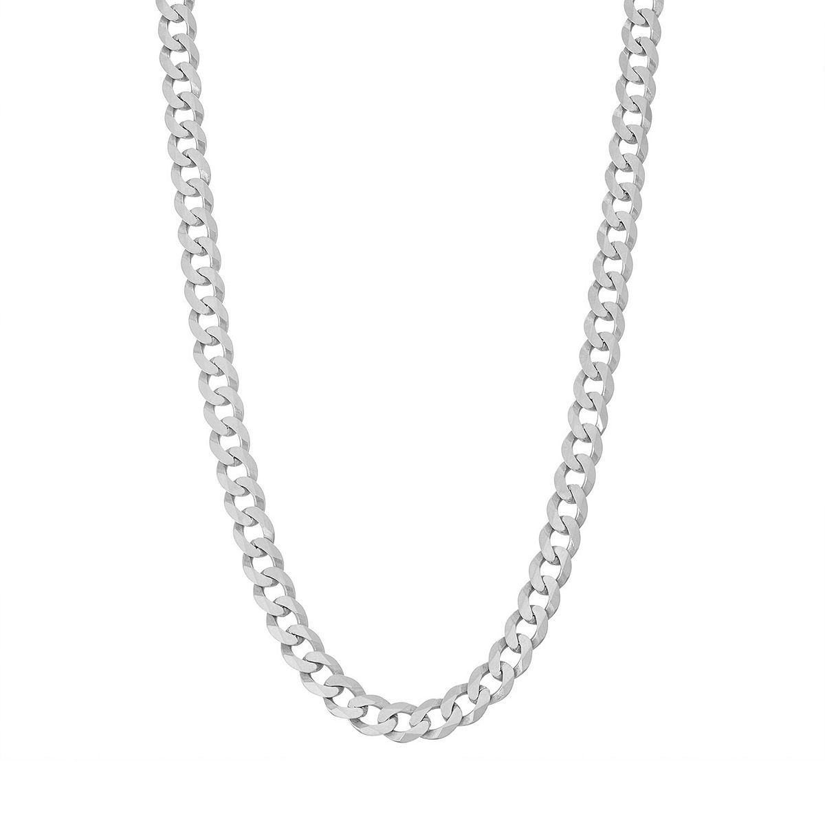 STERLING SILVER CURB LINK CHAIN NECKLACE