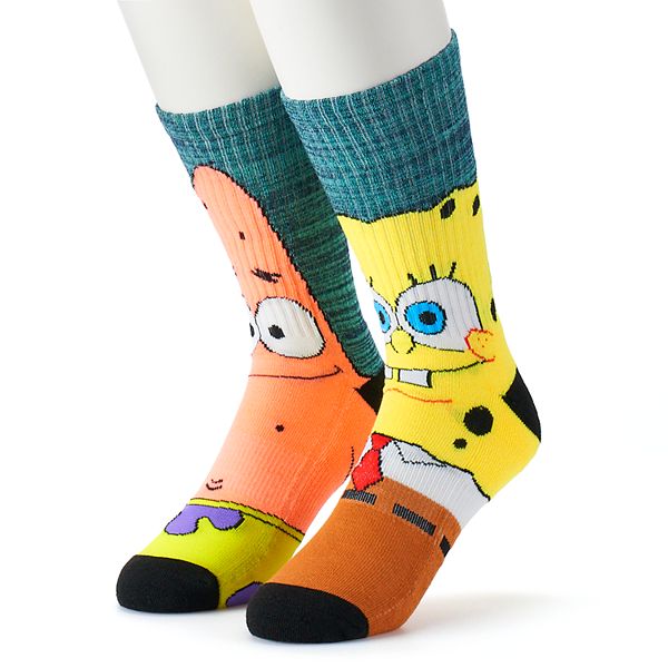 Spongebob Squarepants, Mens Holiday Crew Socks, 3-Pack, Size 6.5-12, Men's, Multicolor