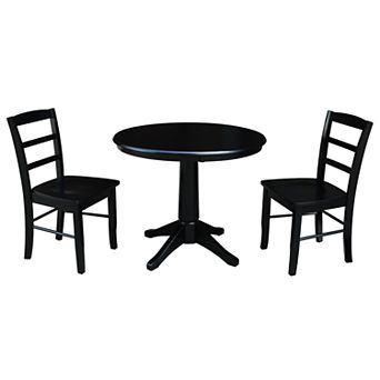 International Concepts Pedestal Table & Madrid Chair 3 pc Set