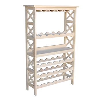 International Concepts Unfinished Wine Storage Glass Storage Cabinet