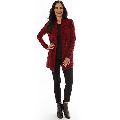 Petite Apt. 9 Button Tab Open Front Cardigan
