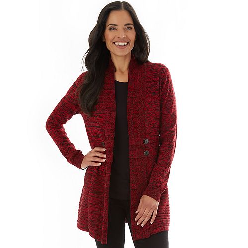 Petite Apt. 9® Button-Tab Open Front Cardigan