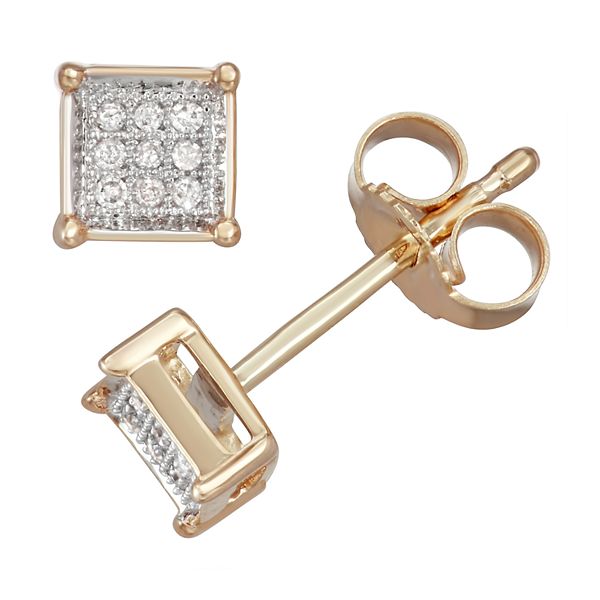 10k Gold Diamond Accent Stud Earrings