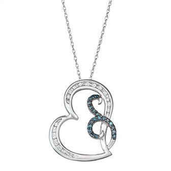 HDI 10k White Gold 1/4 Carat T.W. Diamond Heart Pendant
