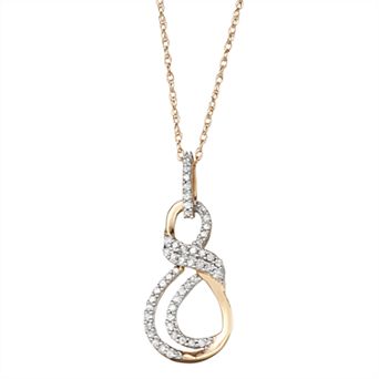 HDI 10k Gold 1/5 Carat T.W. Diamond Infinity Pendant