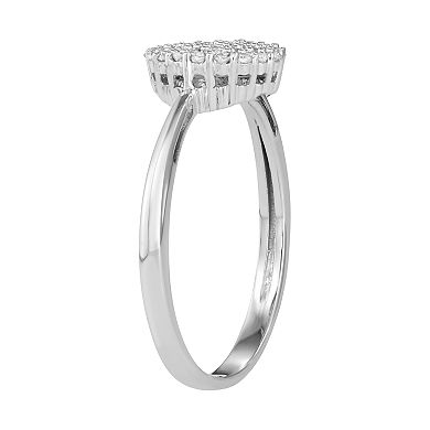 HDI 10k White Gold 1/5 Carat T.W. Diamond Cluster Engagement Ring