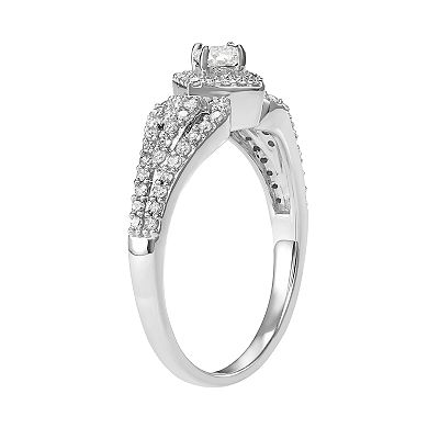14k White Gold 1/2 Carat T.W. Diamond Engagement Ring