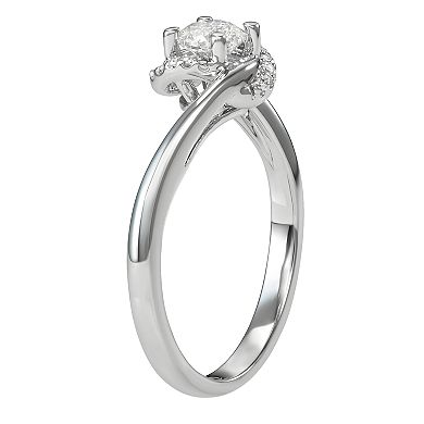 14k White Gold 1/2 Carat T.W. Diamond Engagement Ring