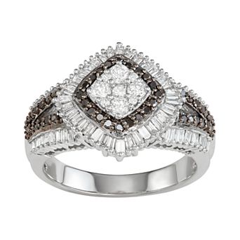 HDI 14k White Gold 1 Carat T.W. White & Black Diamond Ring