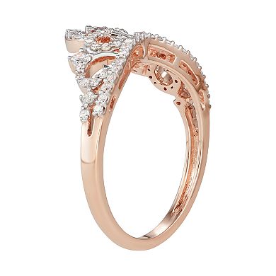 10k Rose Gold 3/8 Carat T.W. Diamond Tiara Ring