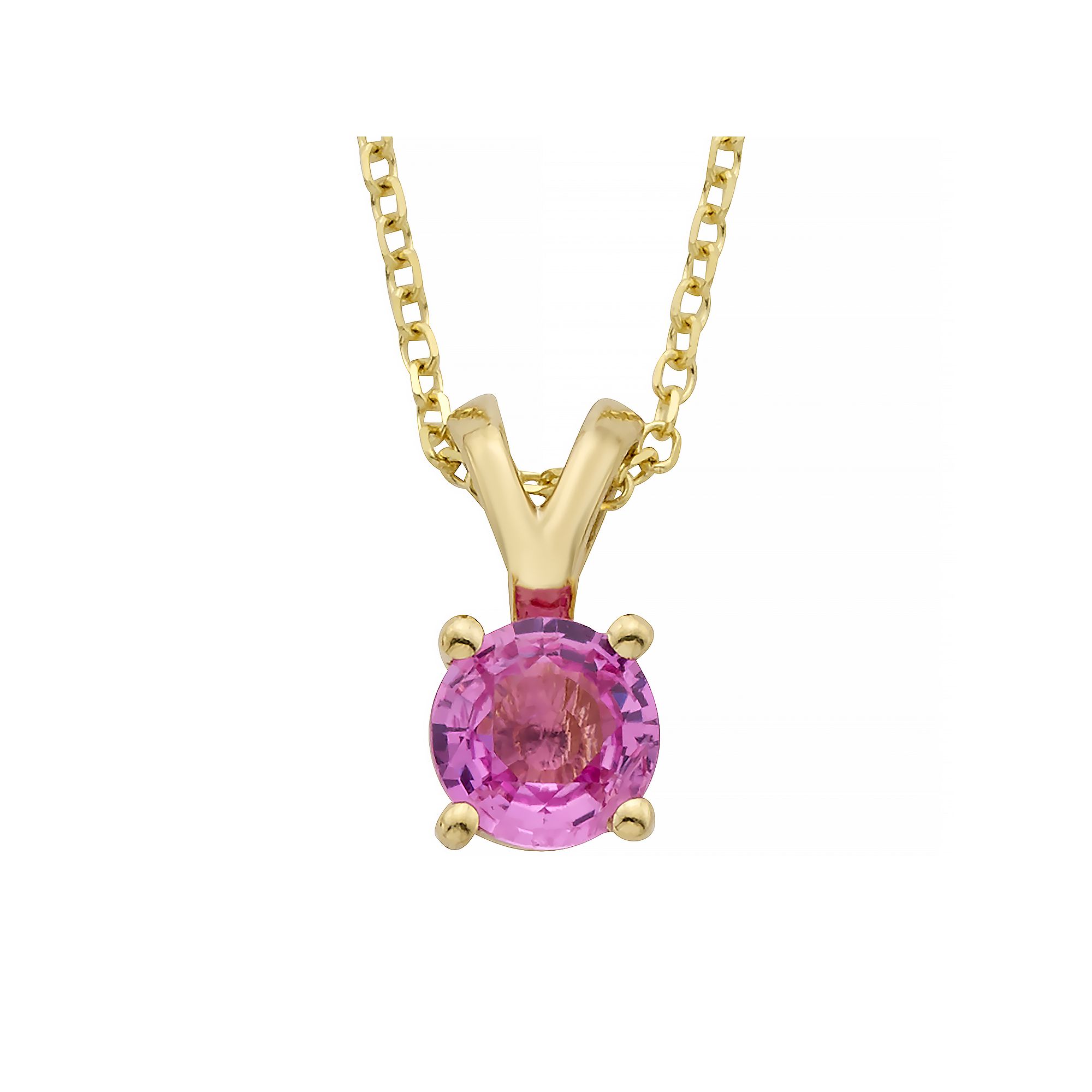 The Regal Collection 14k Gold Pink Sapphire Pendant, Womens, Size: 18, 