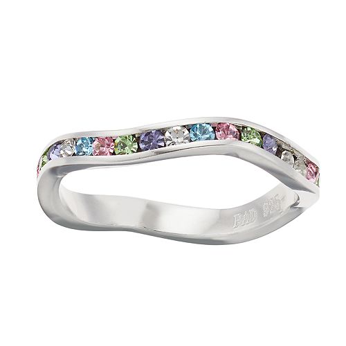 Brilliance Rainbow Wavy Ring with Swarovski Crystal