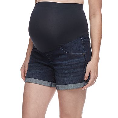 Maternity a:glow Full Belly Panel Boyfriend Jean Shorts