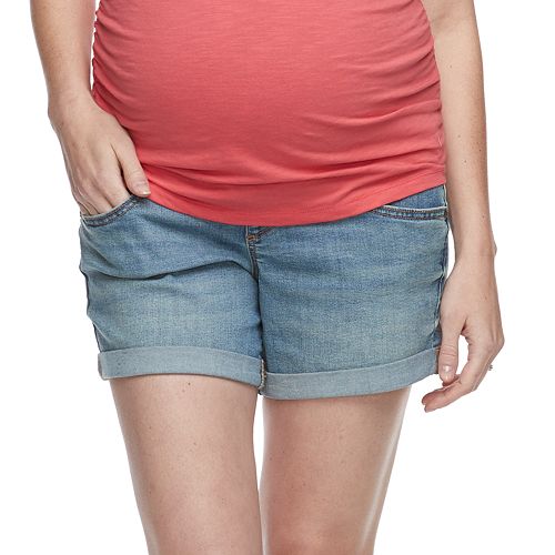 Maternity aglow Full Belly Panel Boyfriend Jean Shorts