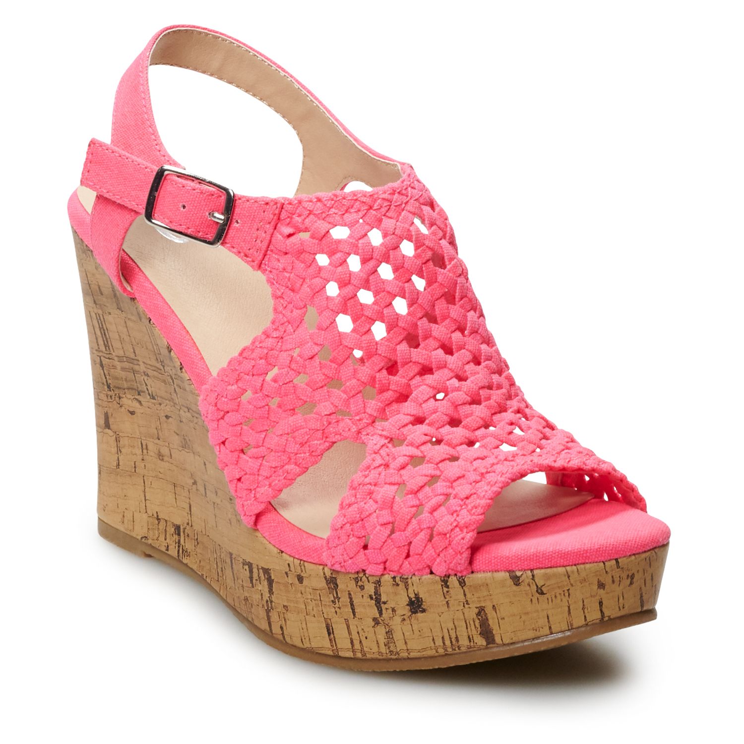 hot pink wedge shoes