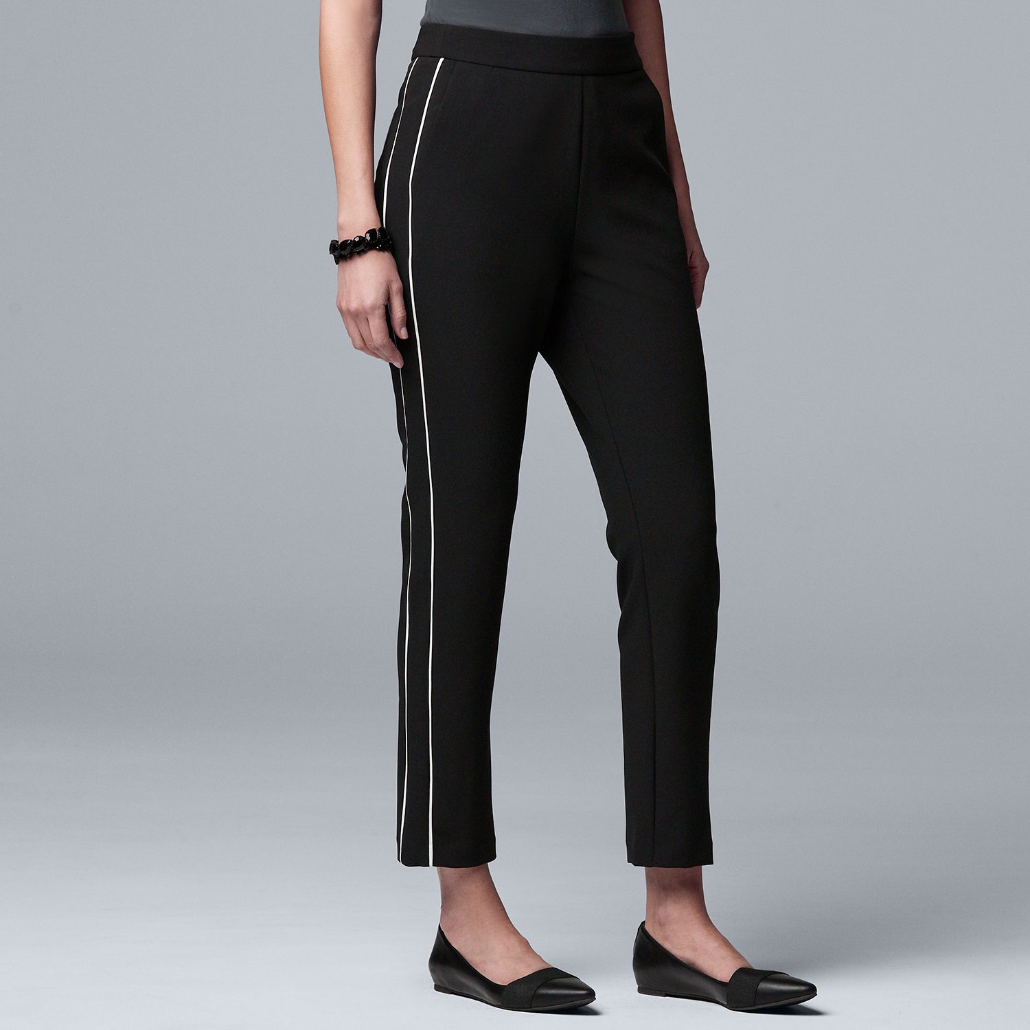 side stripe ankle pants