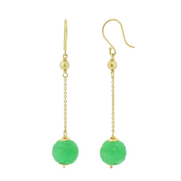 Details about   emerald green JADE Tibet Pansy DROP earring SP LEVERBACK handcrafted 